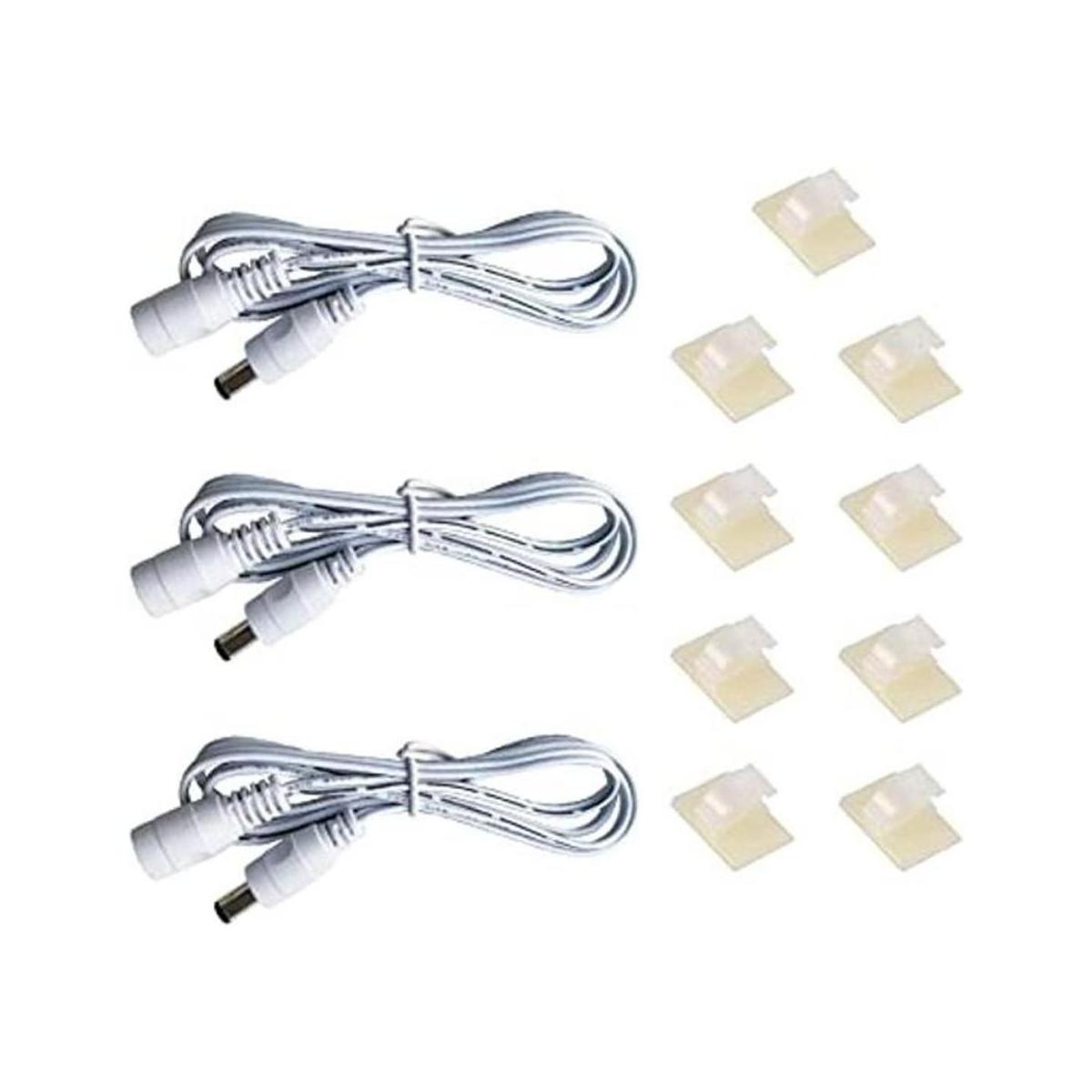 Litever Paquete de 3 cables de extensión blanco 3.3