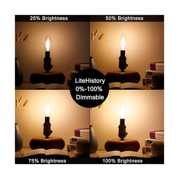 LiteHistory Bombilla LED B10 regulable de 6 W igual a 60_4