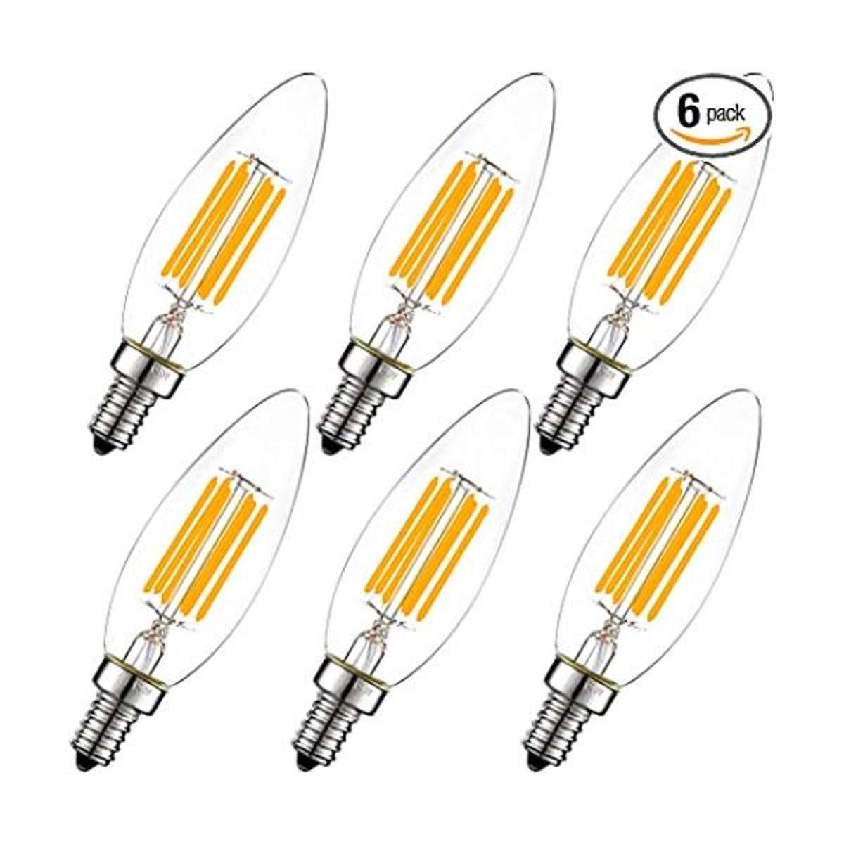 LiteHistory Bombilla LED B10 regulable de 6 W igual a 60