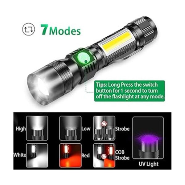 Linternas de luz negra linternas UV 3 en 1 recargables