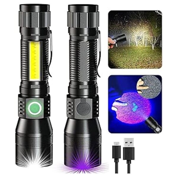 Linternas de luz negra linternas UV 3 en 1 recargables