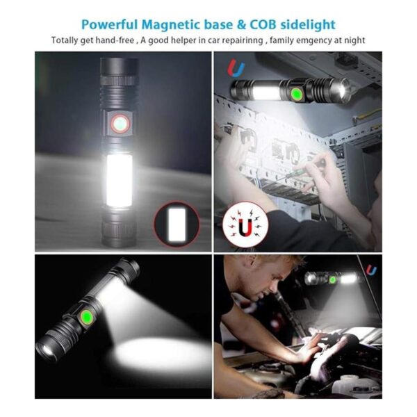 Linterna recargable por USB linterna LED magnética
