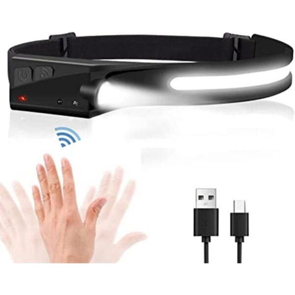Linterna frontal recargable linterna LED de 1300 lúmenes_1