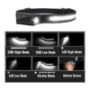 Linterna frontal recargable linterna LED de 1300 lúmenes_3