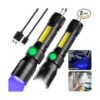Linterna UV de luz negra recargable 3 en 1 súper_1