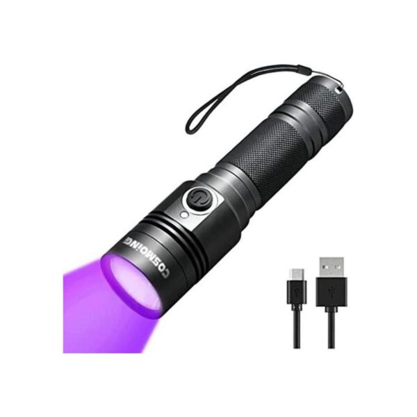 Linterna UV de 395 nm linterna recargable de luz negra_1