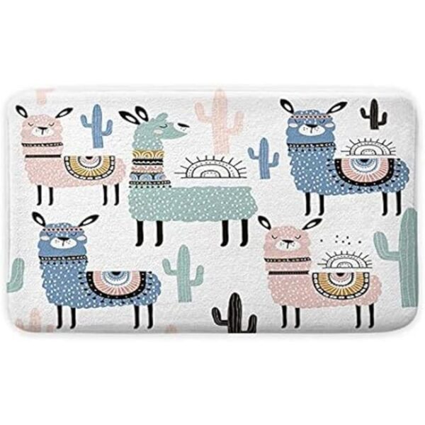 Linda alfombra de baño de alpaca de llama divertida para_2