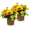 Lilithye Flores artificiales flores de girasol de seda_1