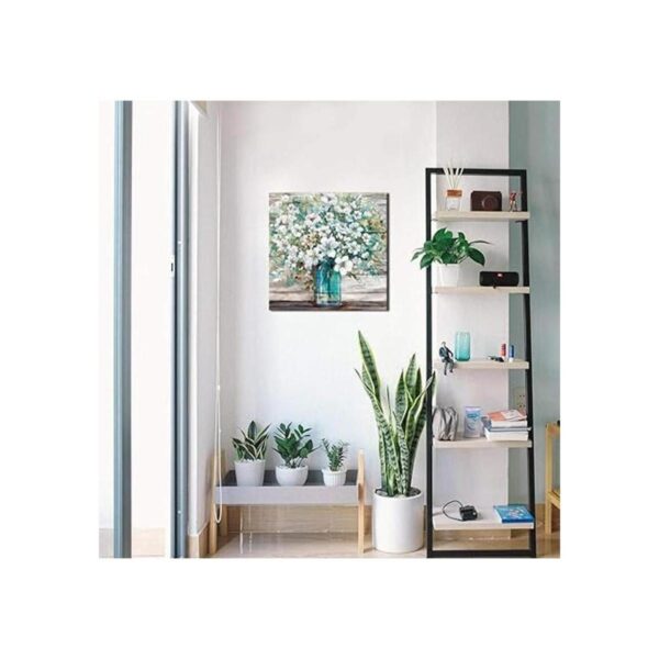 Lienzo de estilo campestre para pared color azul azulado_5