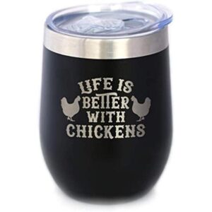 Life is Better with Pollos Vaso de vino de pollo con_1