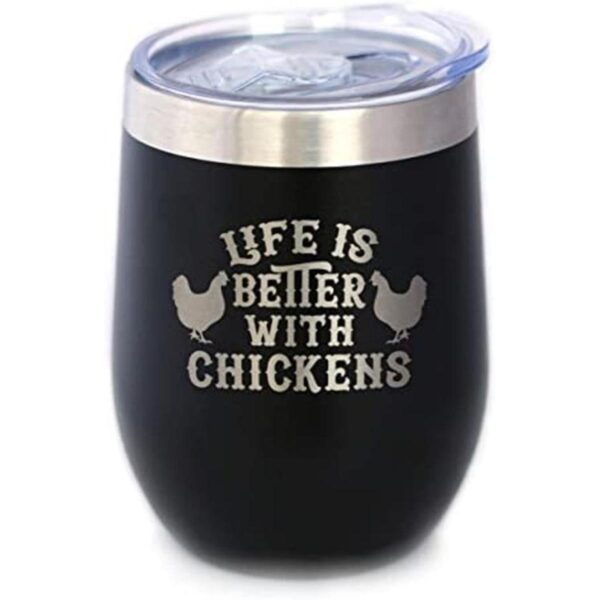 Life is Better with Pollos Vaso de vino de pollo con_1