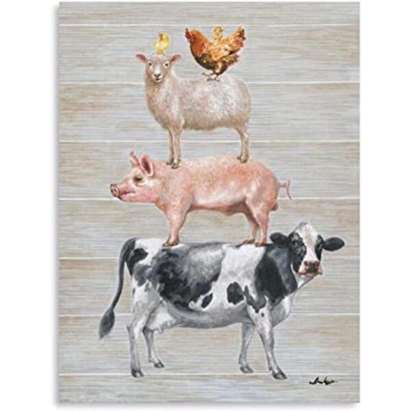 Lienzo para decoración de pared de granja animales de_1