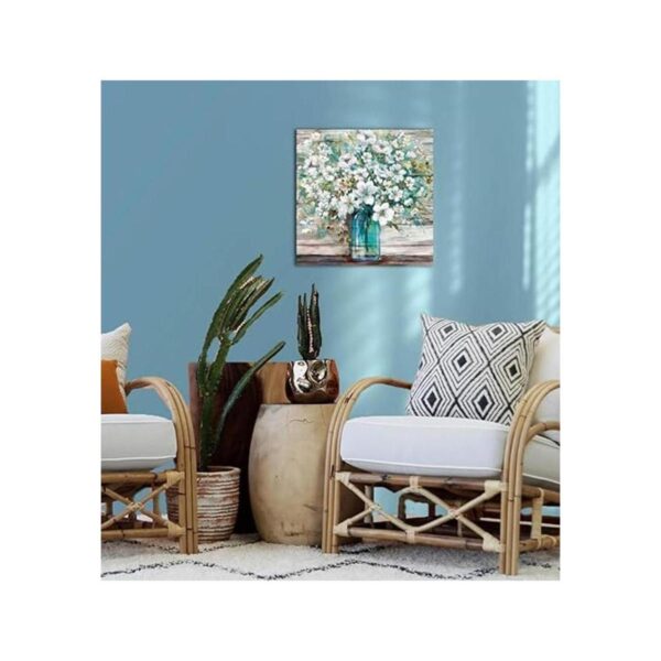 Lienzo de estilo campestre para pared color azul azulado_2