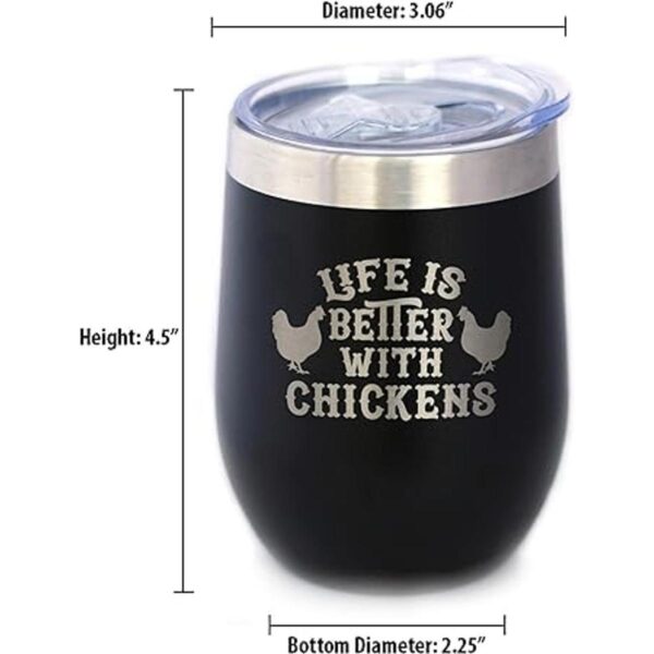 Life is Better with Pollos Vaso de vino de pollo con_5