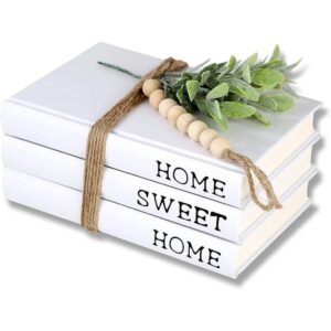 Libros blancos decorativos libros apilados de granja