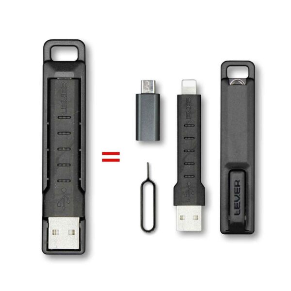 Lever Gear CableKit Cargador de teléfono con llavero para_1
