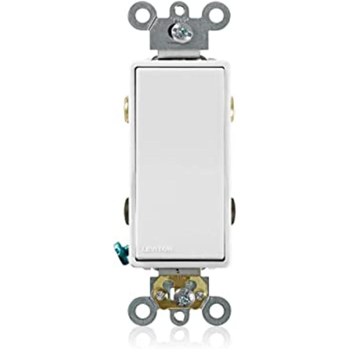 Leviton 56242W 20Amp 120277Volt Decora Plus Rocker 4Way