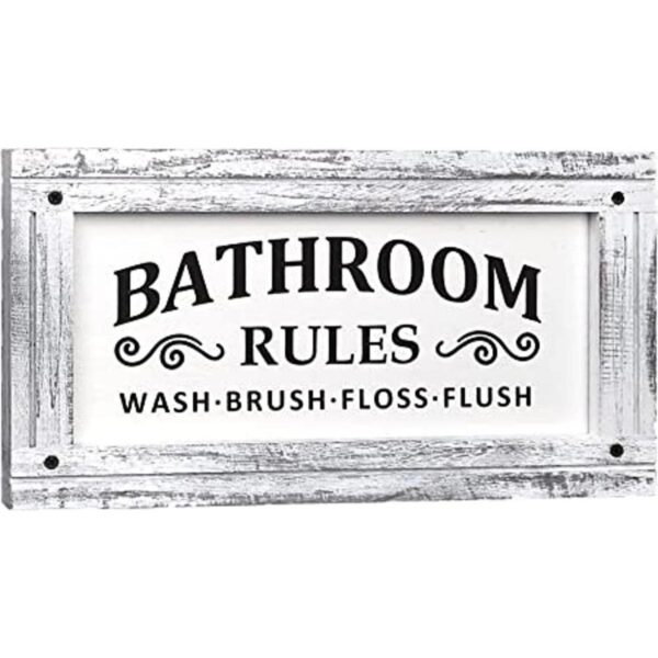 Letrero de reglas de baño decoración de pared de baño de_1