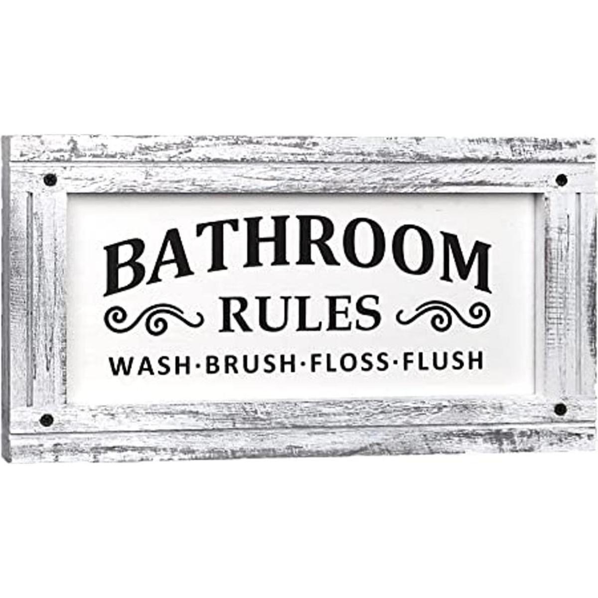 Letrero de reglas de baño decoración de pared de baño de