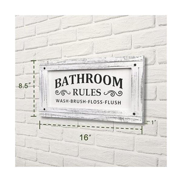 Letrero de reglas de baño decoración de pared de baño de_2