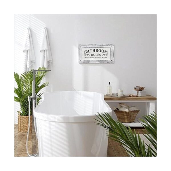Letrero de reglas de baño decoración de pared de baño de_6