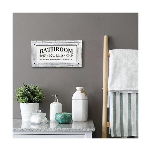 Letrero de reglas de baño decoración de pared de baño de_4