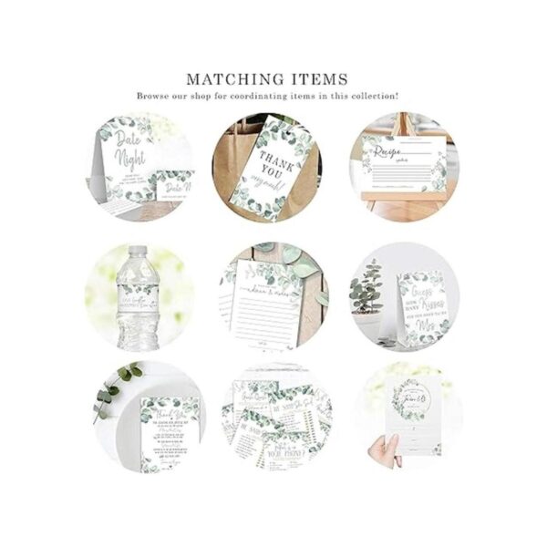Letrero y tarjetas de juego de Eucalyptus How Many Kisses_4