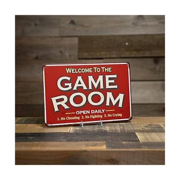 Letrero rústico para sala de juegos decoración de pared_4