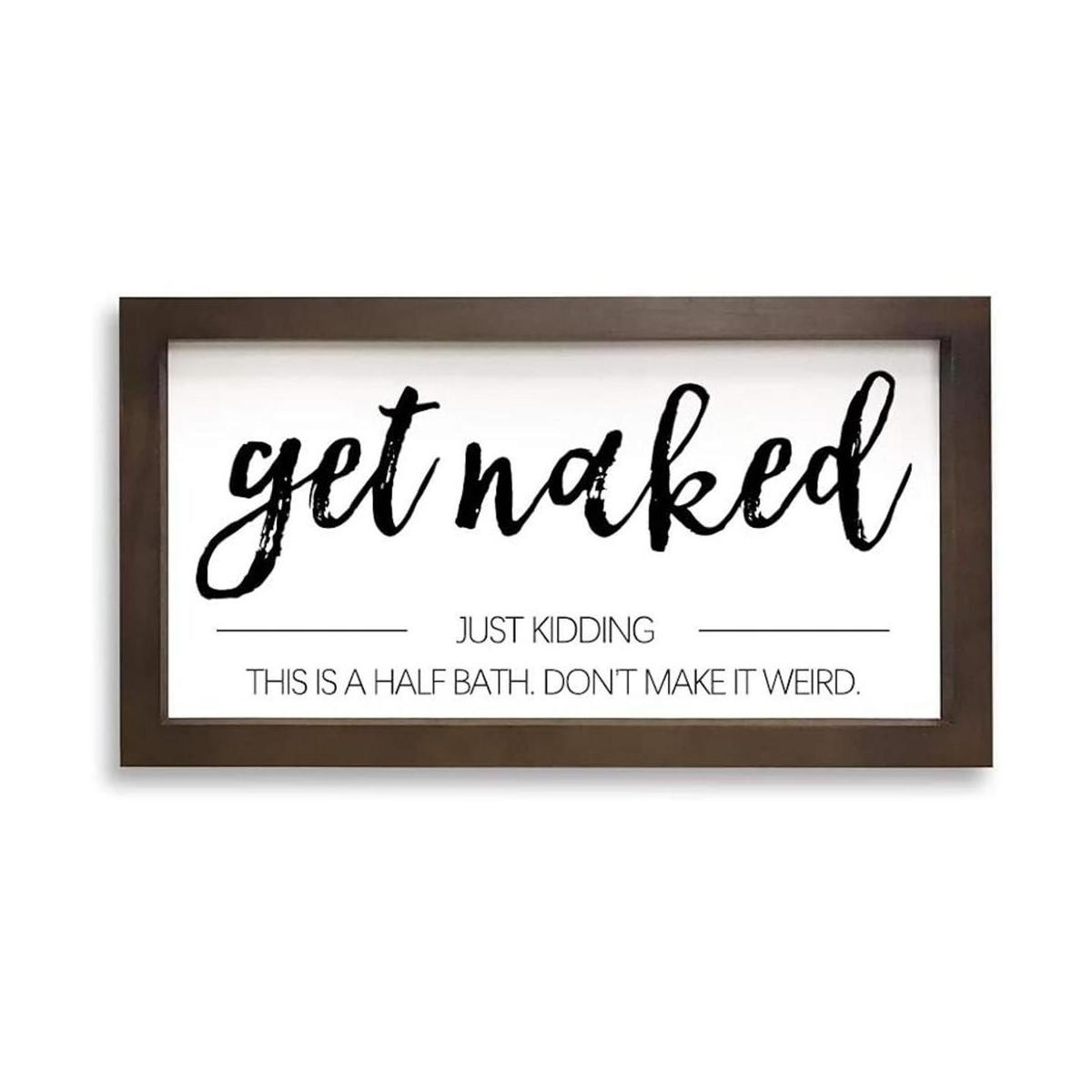 Letrero de decoración de pared para baño con texto en