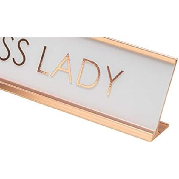 Letrero de escritorio con diseño de Boss Lady Rose Gold_2