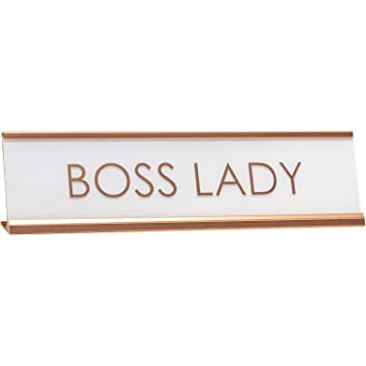 Letrero de escritorio con diseño de Boss Lady Rose Gold