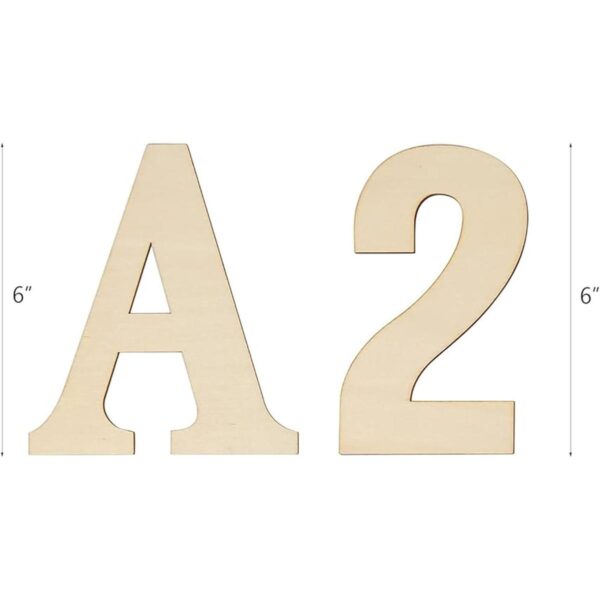 Letras de madera de 6.0 in números de madera sin_2