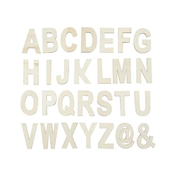 Letras de madera símbolos bandeja de almacenamiento