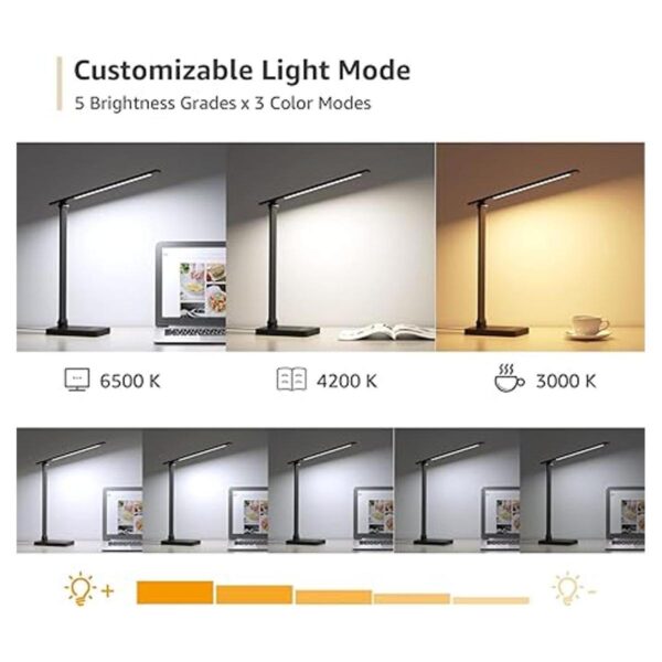 Lepro Lámpara de escritorio LED con puerto de carga USB_4