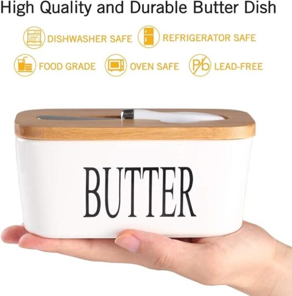 Lesige Plato de mantequilla de cerámica con tapa de_2