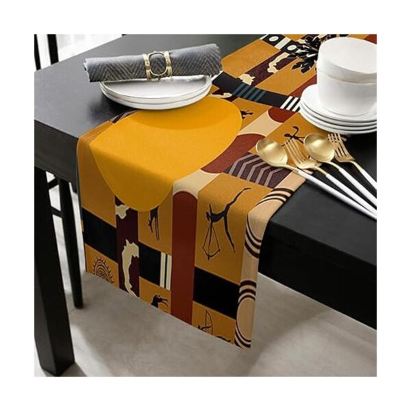 LeoHome Camino de mesa rectangular de algodón y lino