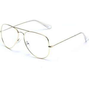 Lentes de lente transparente de aviador sin prescripción