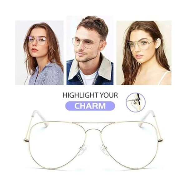 Lentes de lente transparente de aviador sin prescripción