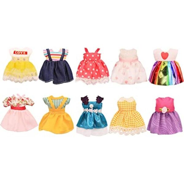 Lembani 10 piezas moda mini princesa muñeca ropa trajes_1