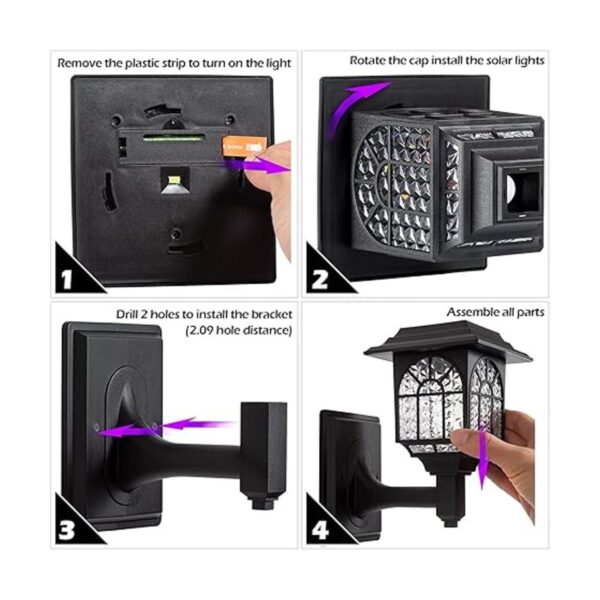 LeiDrail Luces solares para cerca paquete de 2 luces_2