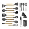 LeMuna Juego de utensilios de cocina de silicona de 18_1