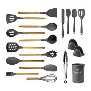 LeMuna Juego de utensilios de cocina de silicona de 18_1