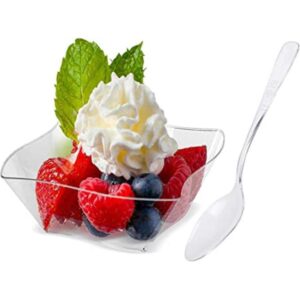 Lawei Juego de 100 mini tazas de postre con cucharas mini