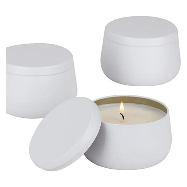 Latas de 8 onzas con tapas tarros de velas blancas latas