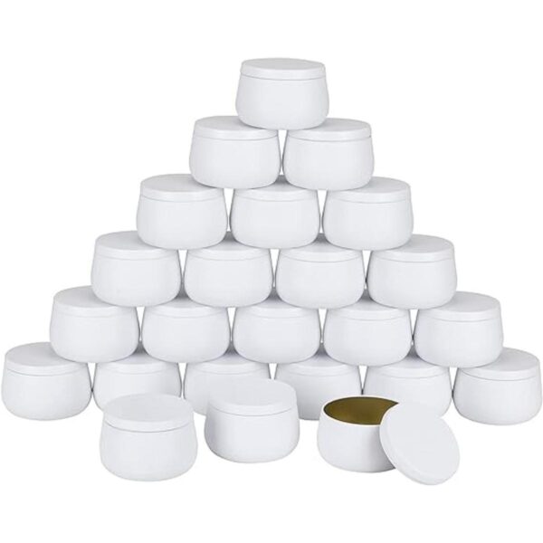 Latas de 8 onzas con tapas tarros de velas blancas latas