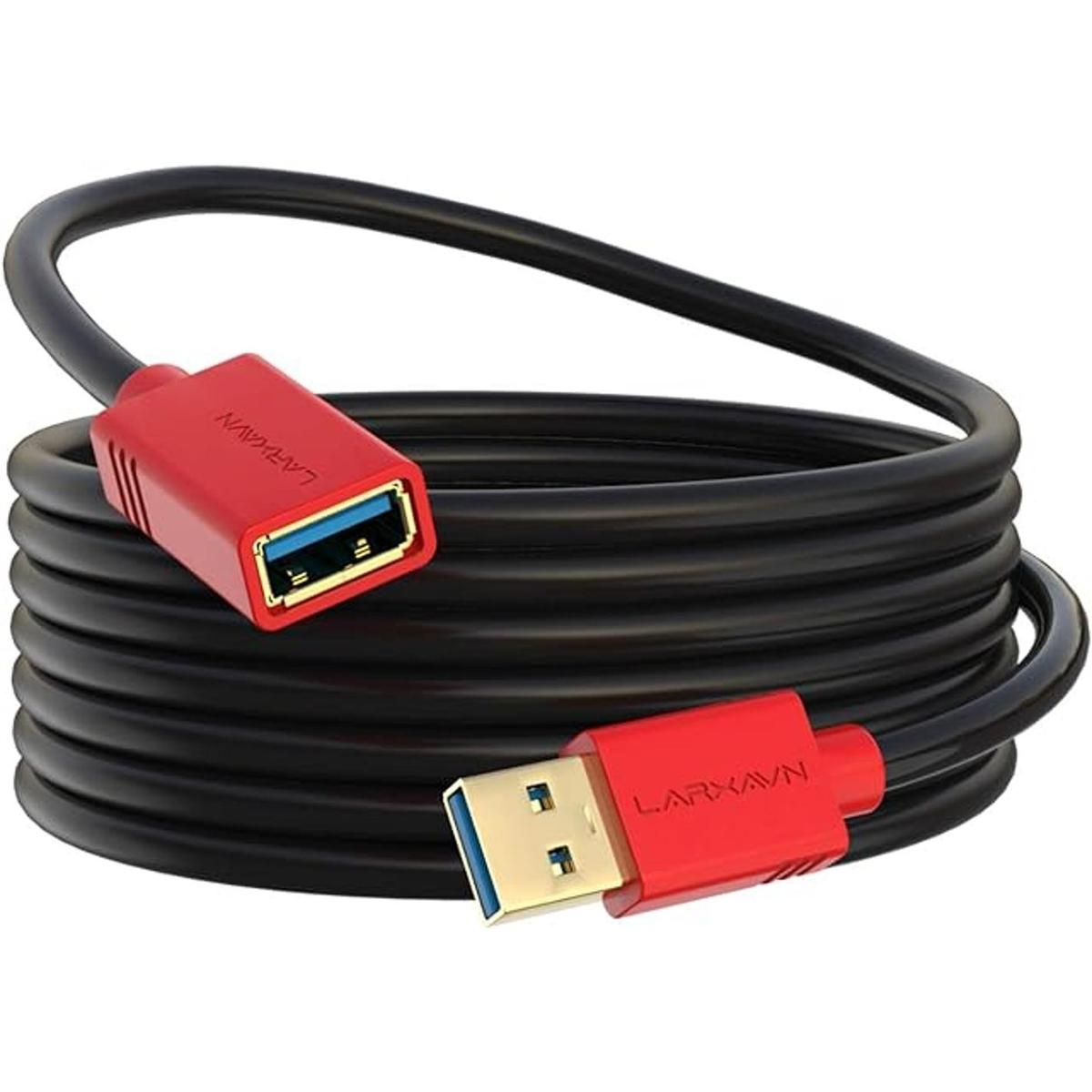 Larxavn Cable de extensión USB 3.0 de 25 pies cable de