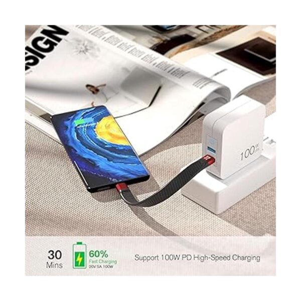 Lamtoon Cable USB C corto de 100 W sincronización de_3