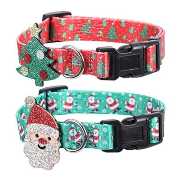 Lamphyface Paquete de 2 collares de perro de Navidad_1