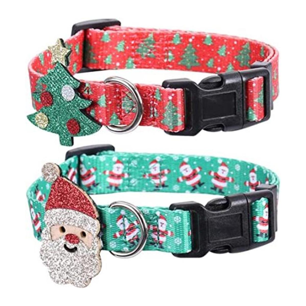Lamphyface Paquete de 2 collares de perro de Navidad