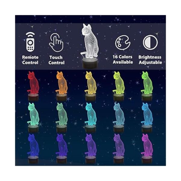 Lampeez Lámpara 3D de gato de luz nocturna de gatito_2